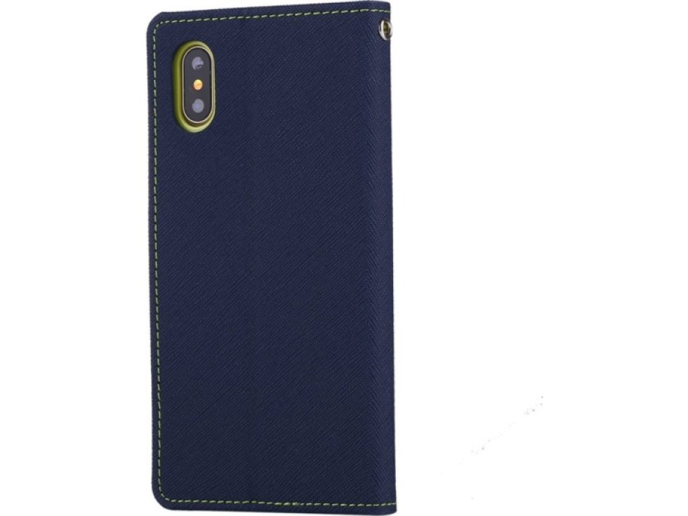 Pouzdro / kryt pro iPhone XS / X - Mercury, Fancy Diary NAVY/LIME