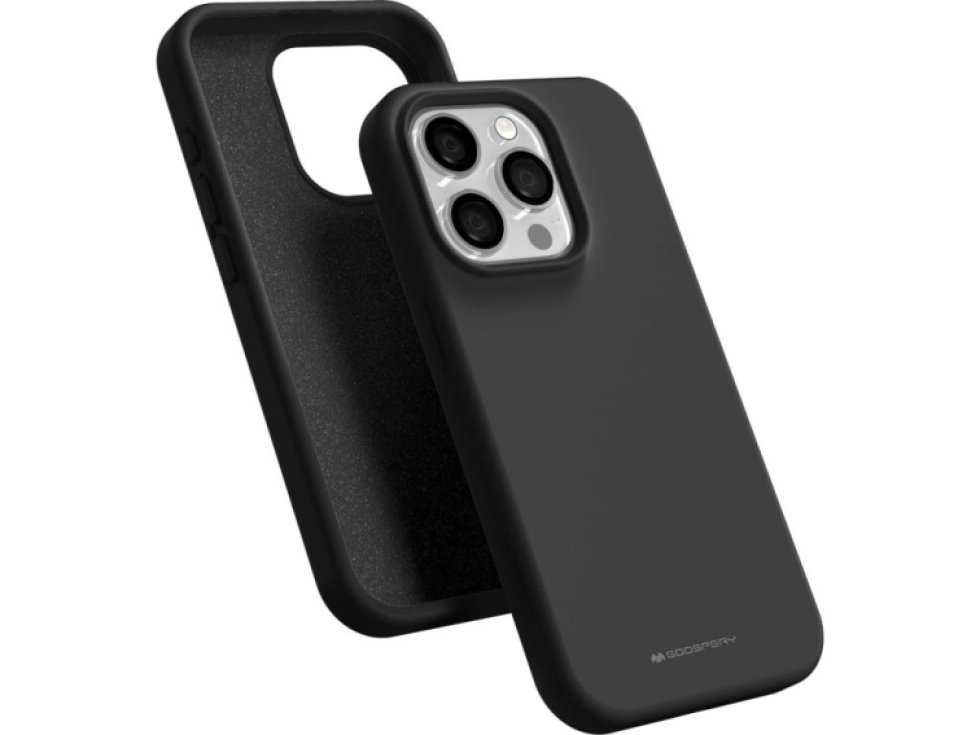 Ochranný kryt na iPhone 15 Pro - Mercury, Silicone Black