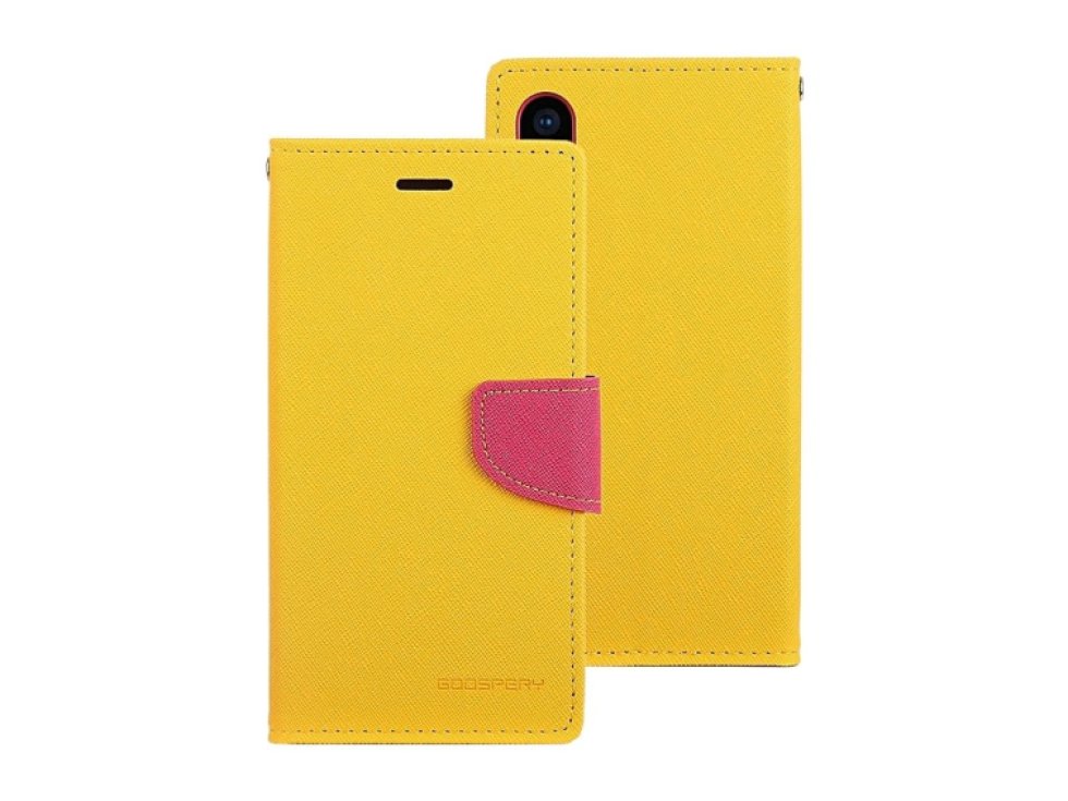 Pouzdro / kryt pro iPhone XS MAX - Mercury, Fancy Diary Yellow/HotPink