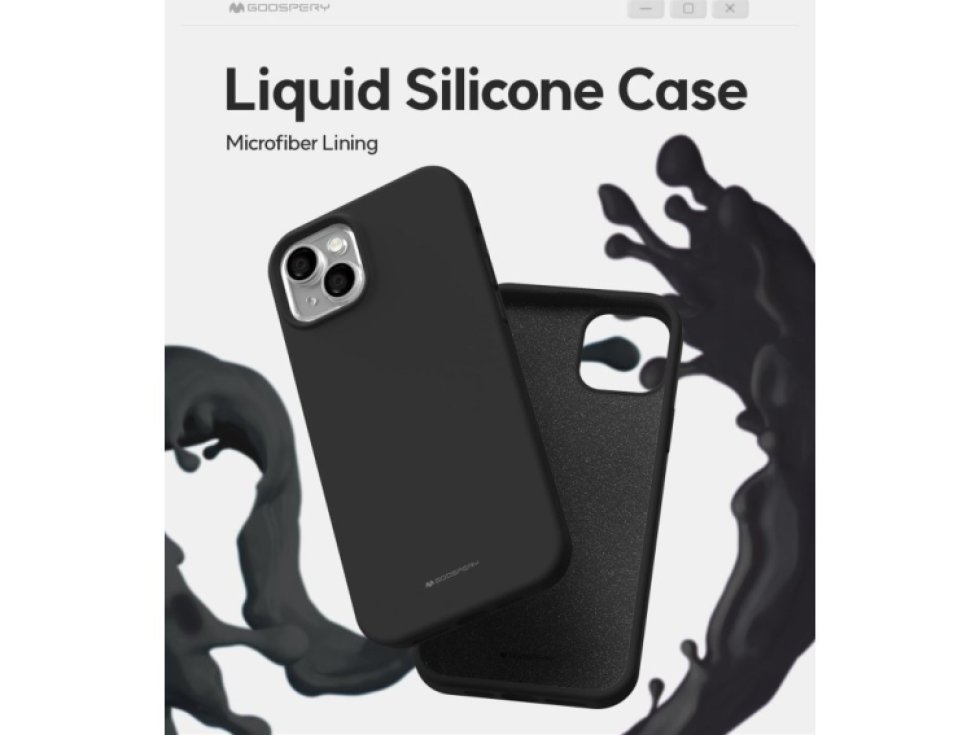 Ochranný kryt na iPhone 15 PLUS - Mercury, Silicone Black