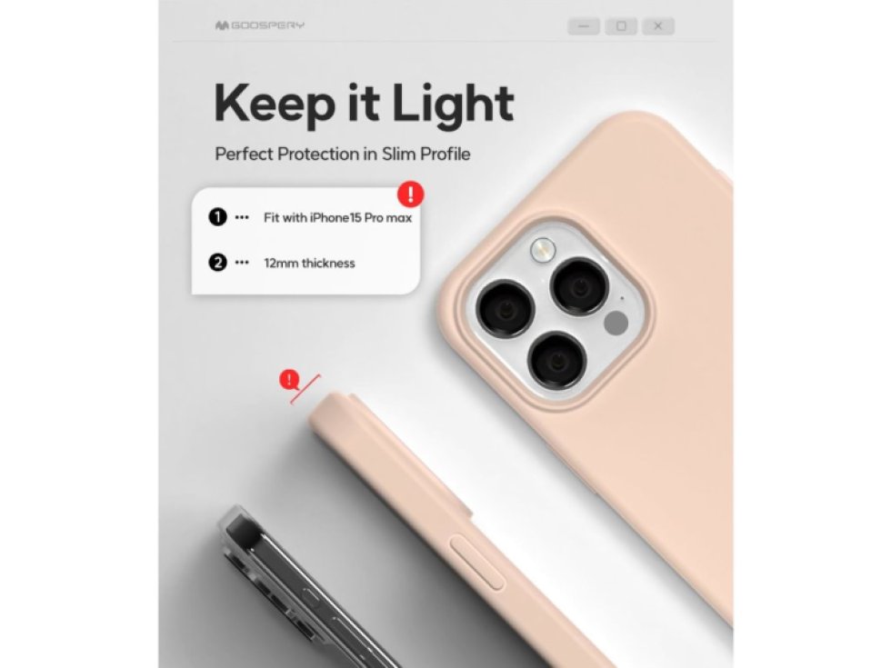 Ochranný kryt na iPhone 15 Pro MAX - Mercury, Silicone Pink Sand