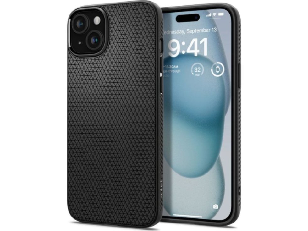 Ochranný kryt na iPhone 15 - Spigen, Liquid Air Black
