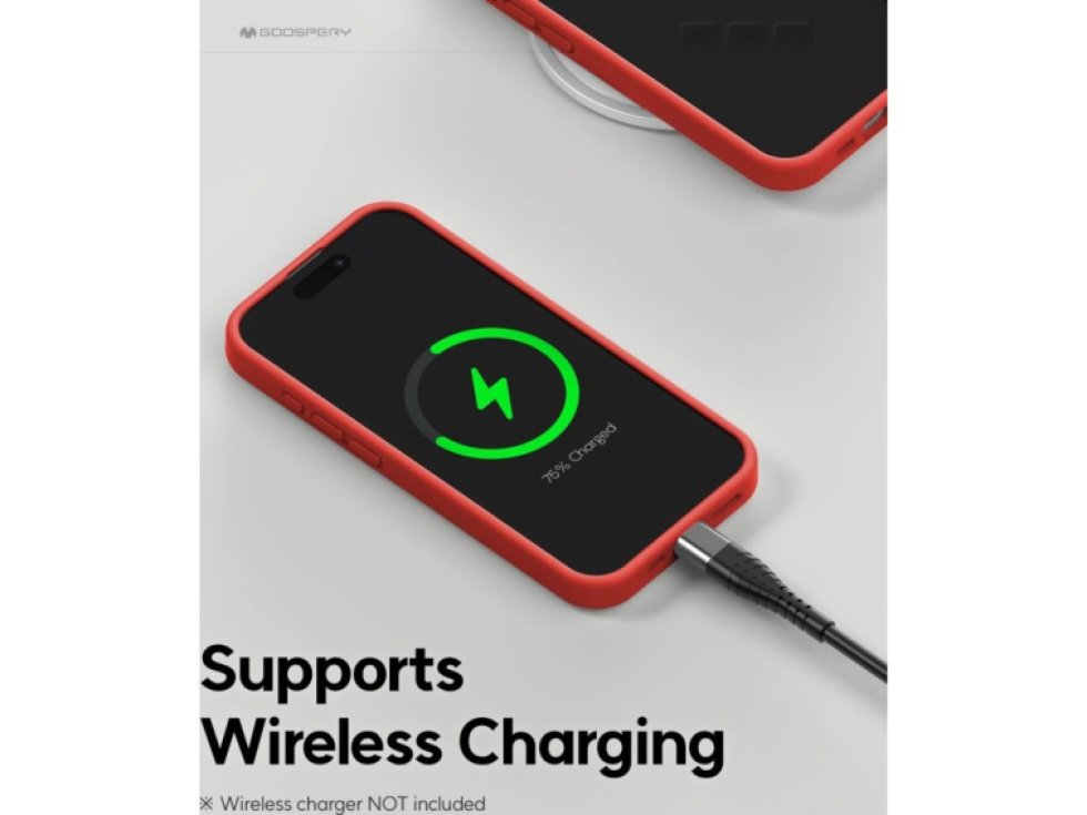 Ochranný kryt na iPhone 15 Pro - Mercury, Silicone Red