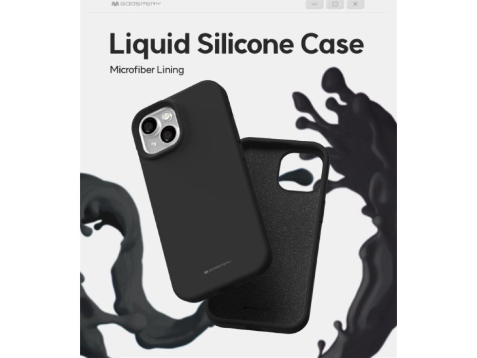 Ochranný kryt na iPhone 15 - Mercury, Silicone Black