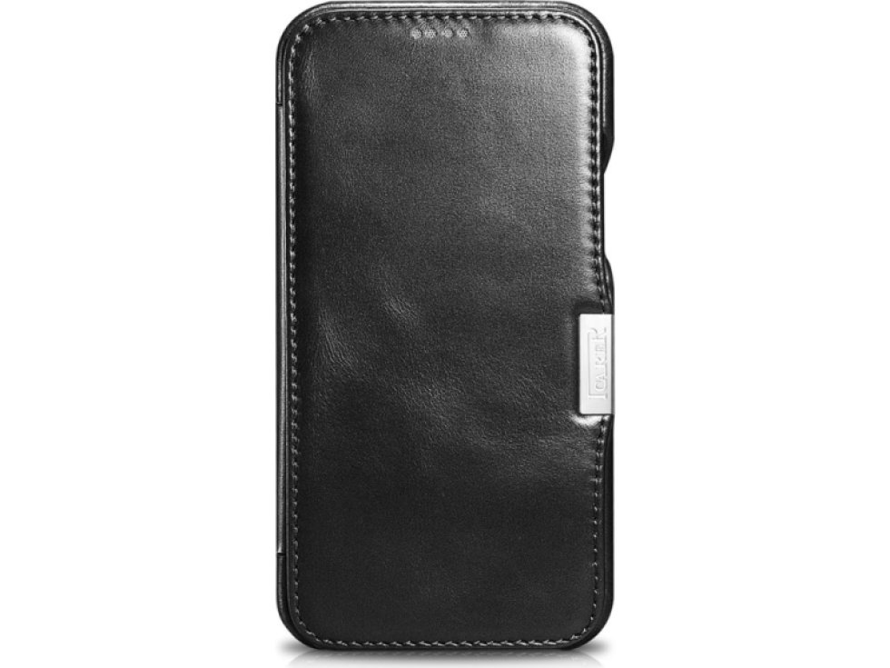 Knížkové pouzdro pro iPhone 12 / 12 Pro - iCarer, Vintage Black 01.20.RIX1210-BK