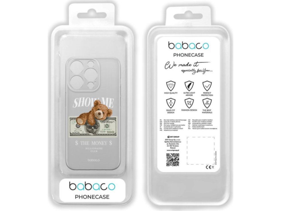 Ochranný kryt na iPhone 14 - Babaco, Teddy Money 002 BPCTEDDY11629