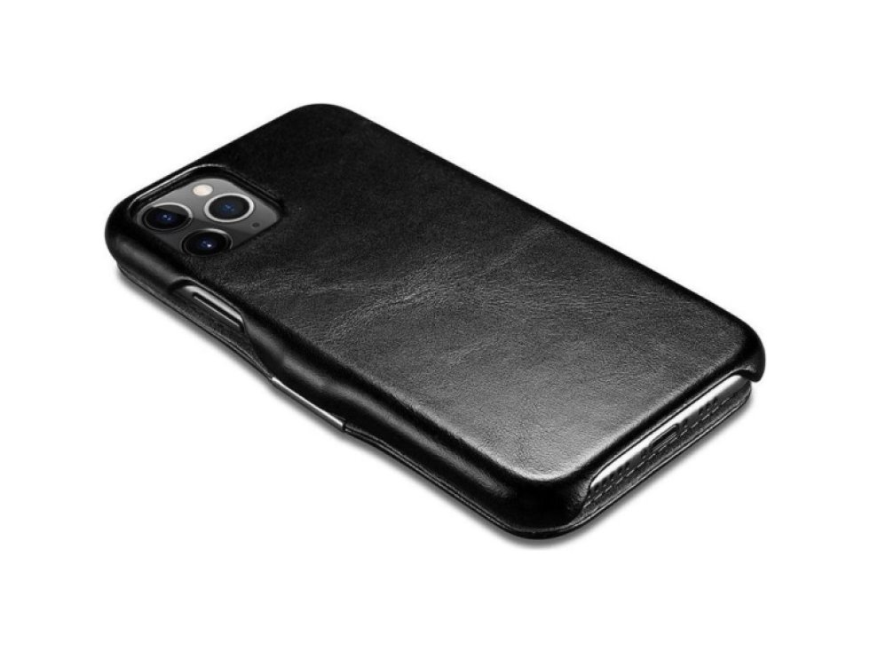 Knížkové pouzdro pro iPhone 11 Pro - iCarer, Vintage Black 01.19.RIX1107-BK