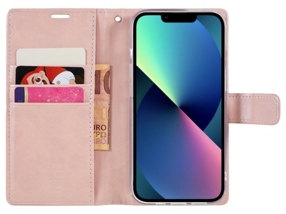 Ochranné pouzdro pro iPhone 14 - Mercury, Bluemoon Diary Rose Gold