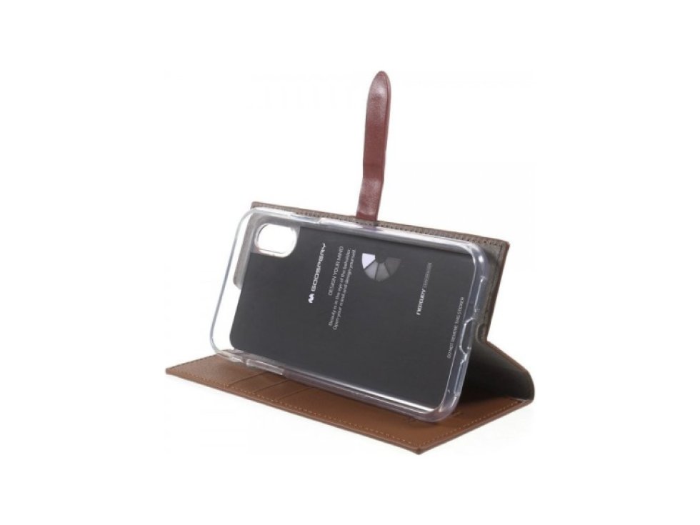 Pouzdro / kryt pro iPhone XS / X - Mercury, Romance Diary BROWN/WINE