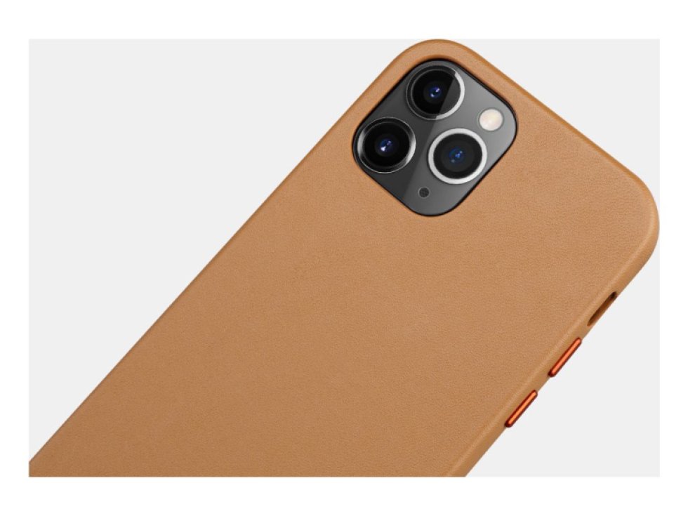 Kožený kryt na iPhone 12 Pro MAX - iCarer, Original Brown 01.20.RIX1208-BN