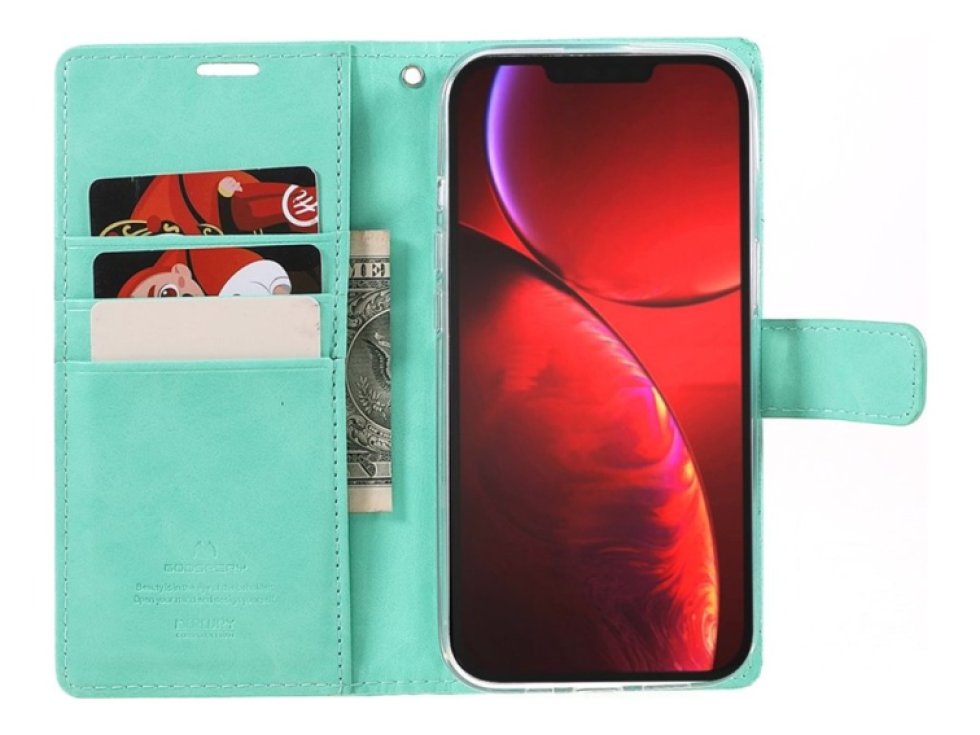 Ochranné pouzdro pro iPhone 13 - Mercury, Bluemoon Diary Mint