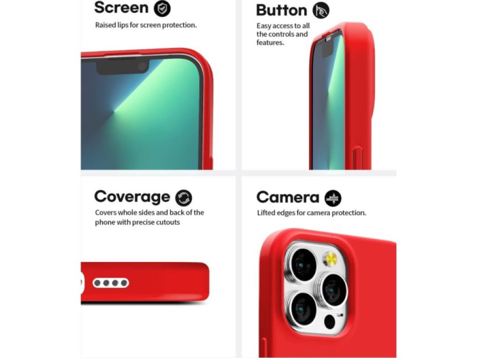 Ochranný kryt pro iPhone 13 Pro - Mercury, Soft Feeling Red