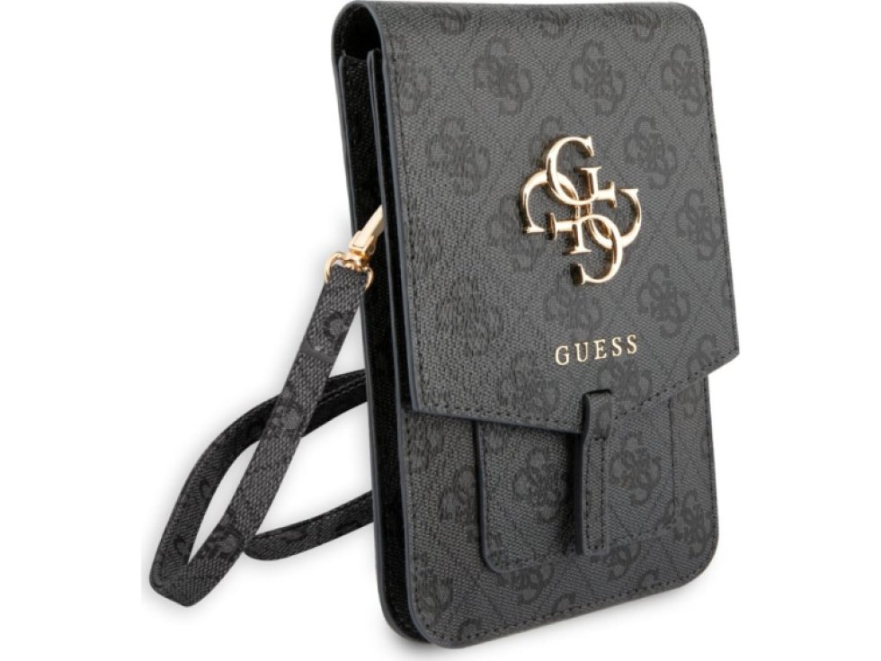 Univerzální pouzdro / taška s kapsou na mobil - Guess, 4G Metal Logo Bag Gray GUWBG4GFGR