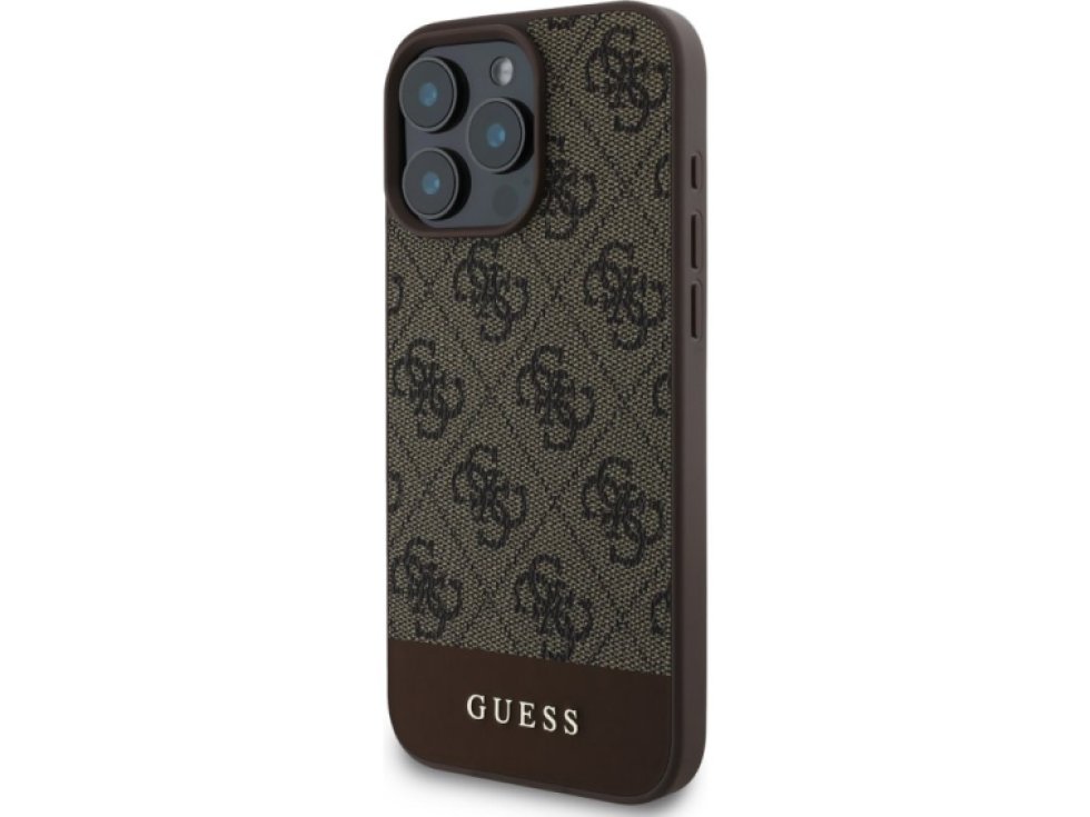Ochranný kryt na iPhone 16 Pro MAX - Guess, 4G Stripe Brown GUHCP16XG4GLBR