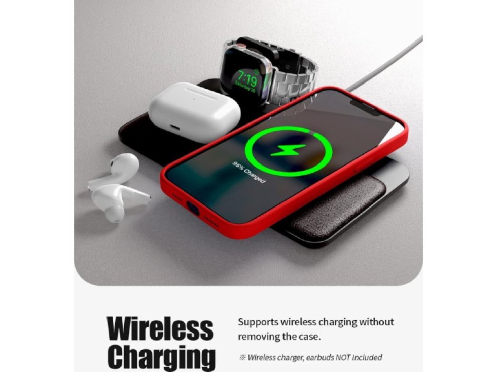 Ochranný kryt pro iPhone 14 PLUS - Mercury, Silicone Red