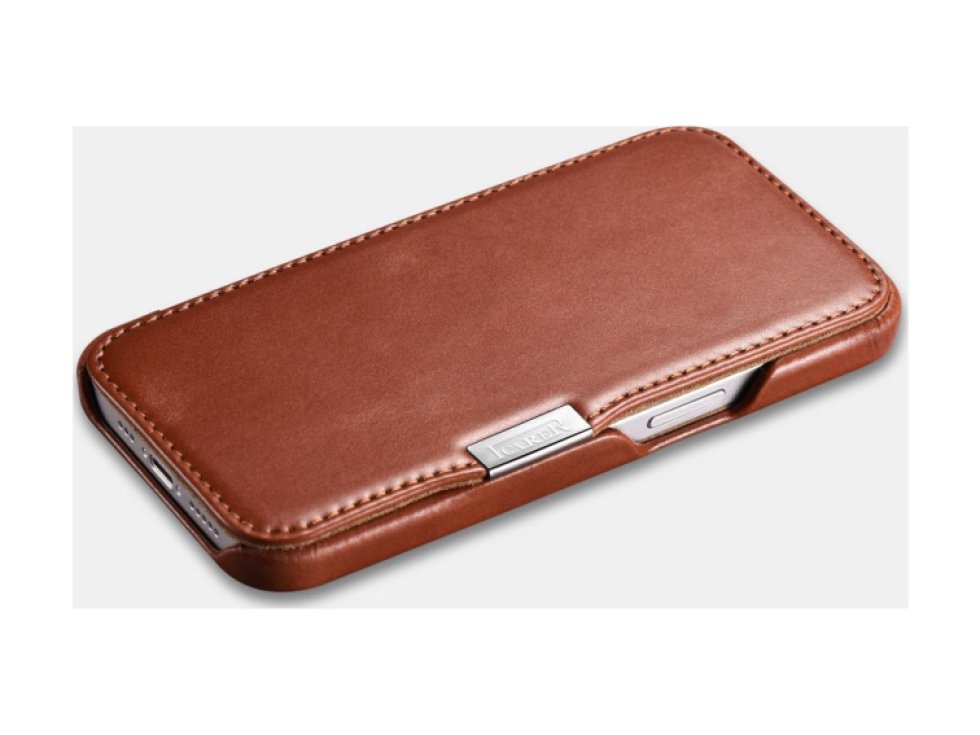 Knížkové pouzdro pro iPhone 13 Pro - iCarer, Vintage Brown 01.21.RIX1307-BN