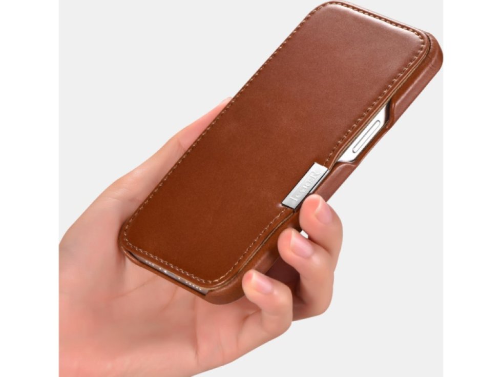 Knížkové pouzdro pro iPhone 13 - iCarer, Vintage Brown 01.21.RIX1306-BN