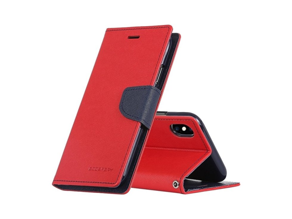 Pouzdro / kryt pro iPhone XS MAX - Mercury, Fancy Diary Red/Navy