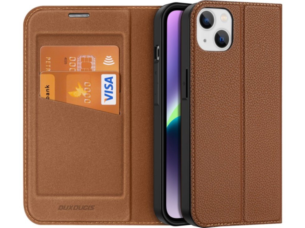 Knížkové pouzdro pro iPhone 14 PLUS - DuxDucis, SkinX2 Brown