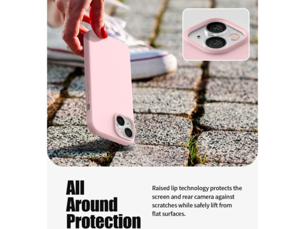 Ochranný kryt pro iPhone 14 - Mercury, Silicone Pink Sand