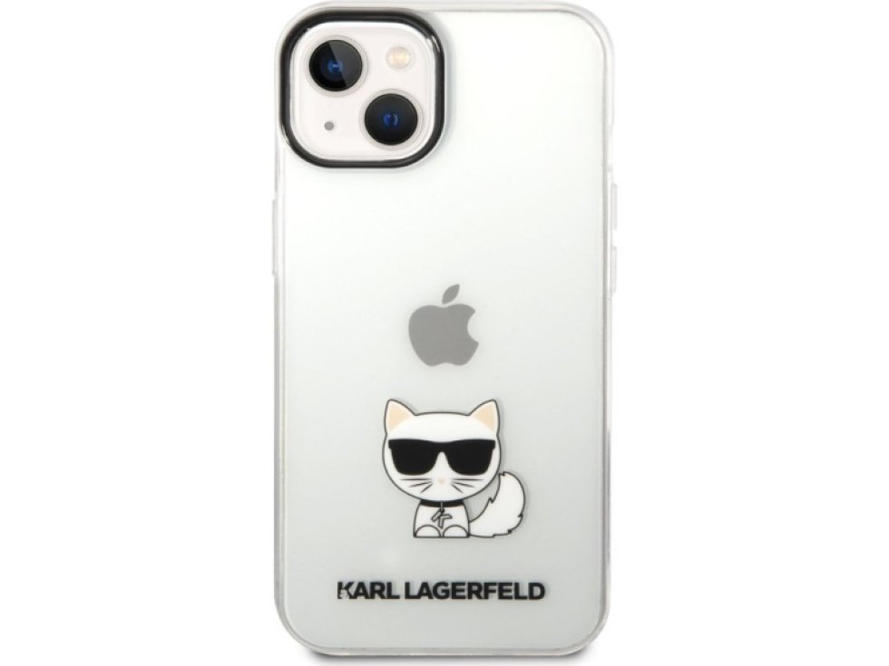 Ochranný kryt pro iPhone 14 PLUS - Karl Lagerfeld, Choupette Logo Transparent KLHCP14MCTTR
