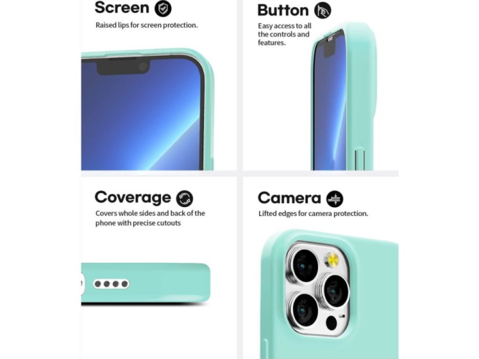 Ochranný kryt pro iPhone 13 Pro MAX - Mercury, Soft Feeling Mint