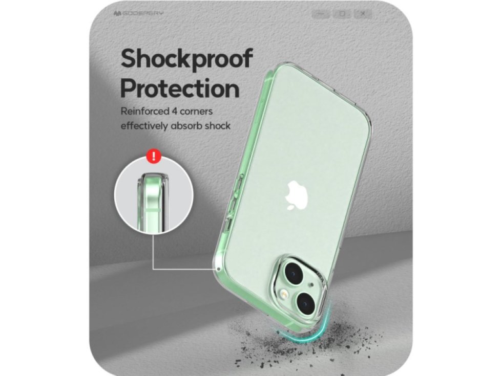 Ochranný kryt na iPhone 15 - Mercury, Jelly Transparent