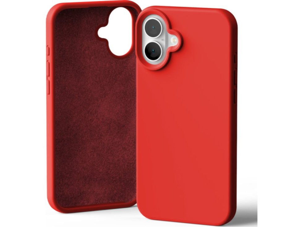 Ochranný kryt na iPhone 16 PLUS - Mercury, Silicone Red