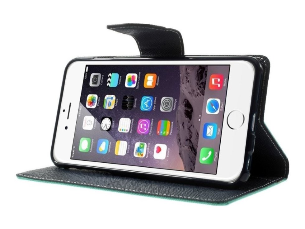 Pouzdro / kryt pro Apple iPhone 6 Plus / 6S Plus - Mercury, Fancy Diary MINT/NAVY