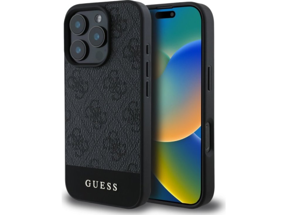 Ochranný kryt na iPhone 16 Pro MAX - Guess, 4G Stripe Gray GUHCP16XG4GLGR