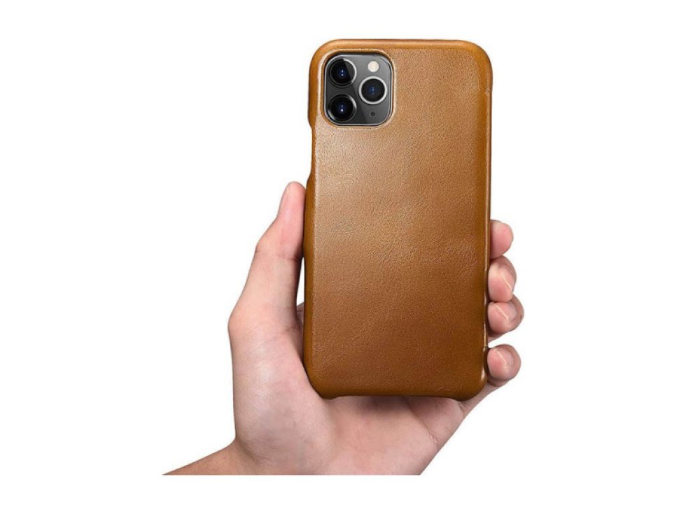 Knížkové pouzdro pro iPhone 11 Pro - iCarer, Vintage Khaki 01.19.RIX1107-GG