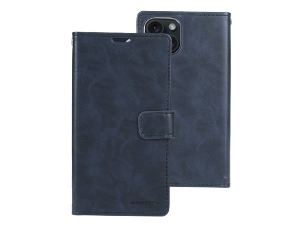 Ochranné pouzdro na iPhone 15 PLUS - Mercury, Bluemoon Diary Navy