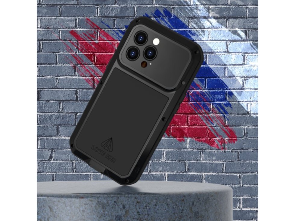 Ochranný kryt pro iPhone 14 Pro - LOVE MEI, Powerful Black