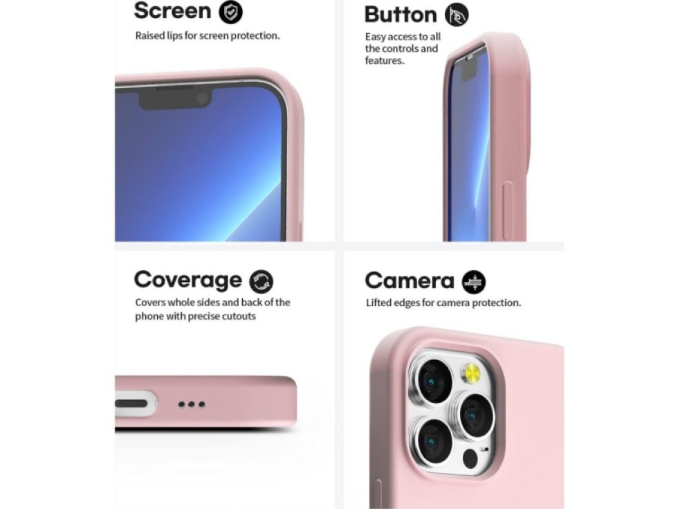 Ochranný kryt pro iPhone 13 Pro MAX - Mercury, Silicone Pink Sand