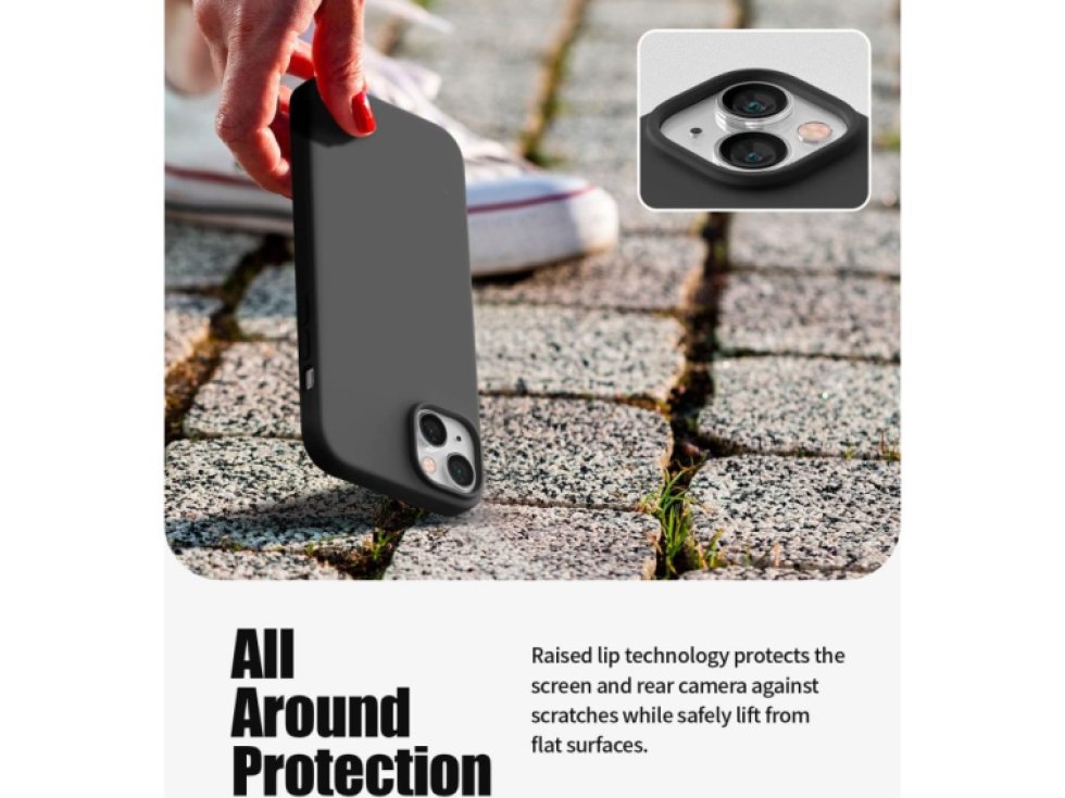 Ochranný kryt pro iPhone 14 PLUS - Mercury, Silicone Black