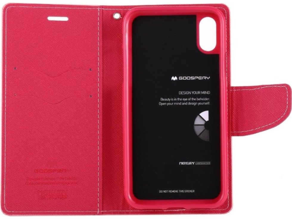 Pouzdro / kryt pro iPhone XS / X - Mercury, Fancy Diary PINK/HOTPINK