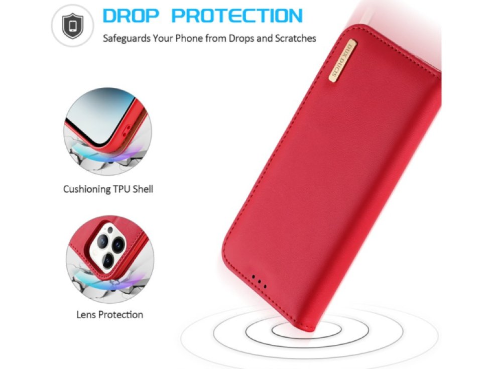 Knížkové pouzdro na iPhone 14 Pro - DuxDucis, Hivo Red