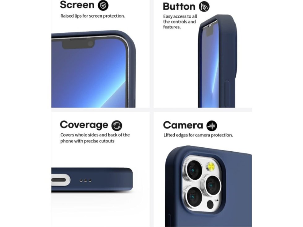 Ochranný kryt pro iPhone 13 Pro MAX - Mercury, Silicone Navy