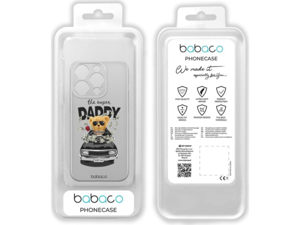 Ochranný kryt na iPhone 15 Pro - Babaco, Teddy Sugar Daddy 001 BPCTEDDY3574