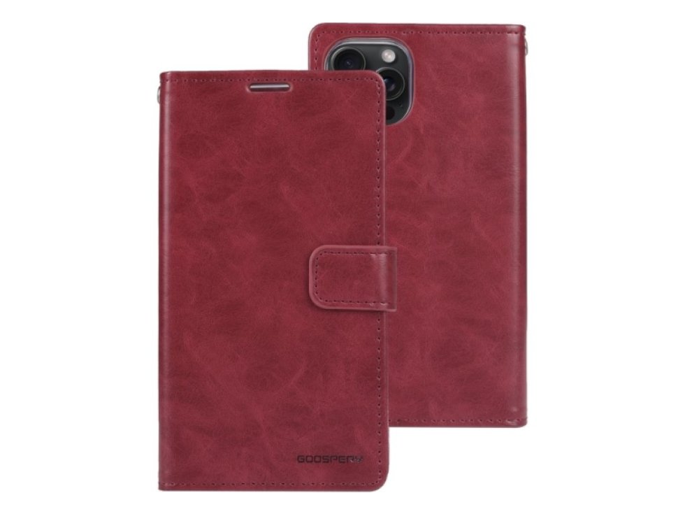 Ochranné pouzdro na iPhone 15 Pro - Mercury, Bluemoon Diary Wine