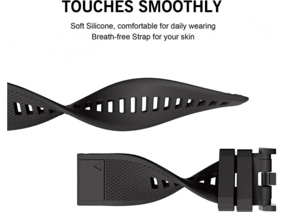 Řemínek pro Garmin Fenix 5 / 6 / 6 PRO / 7 - Tech-Protect, Smooth Black