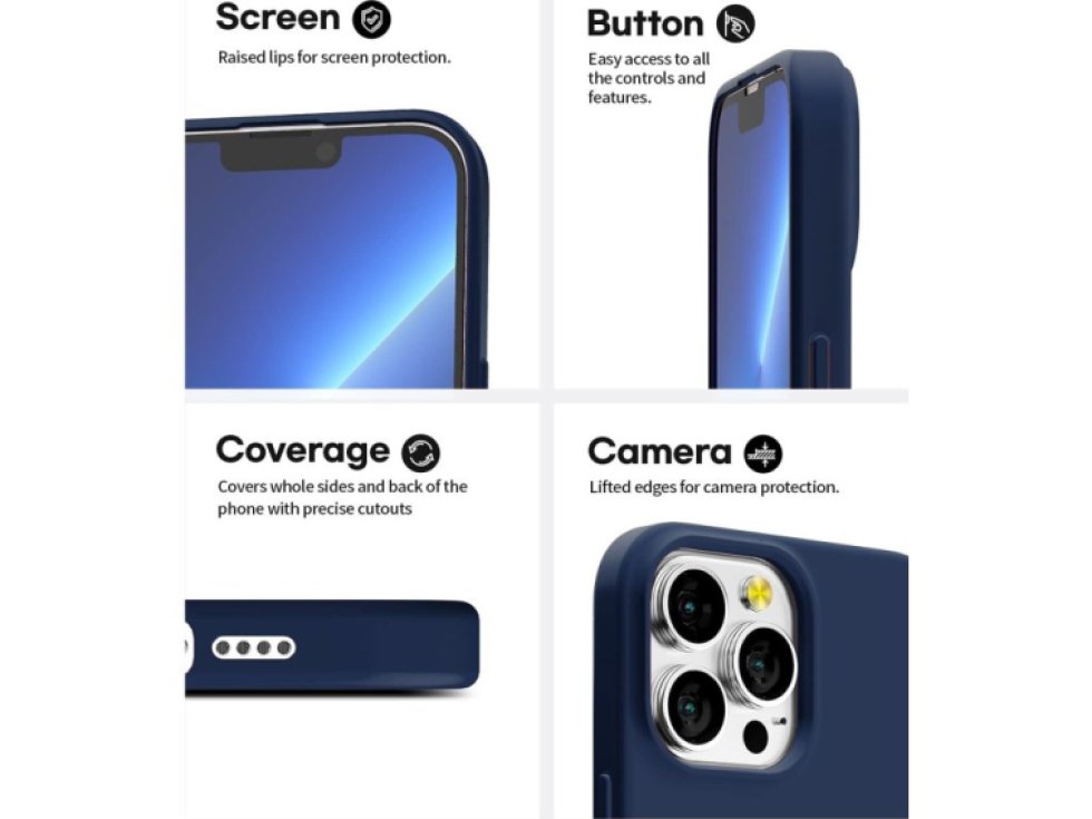 Ochranný kryt pro iPhone 13 Pro MAX - Mercury, Soft Feeling Midnight Blue