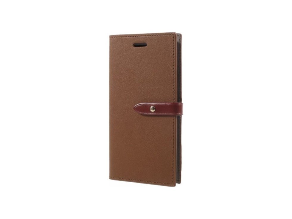 Pouzdro / kryt pro iPhone XS / X - Mercury, Romance Diary BROWN/WINE