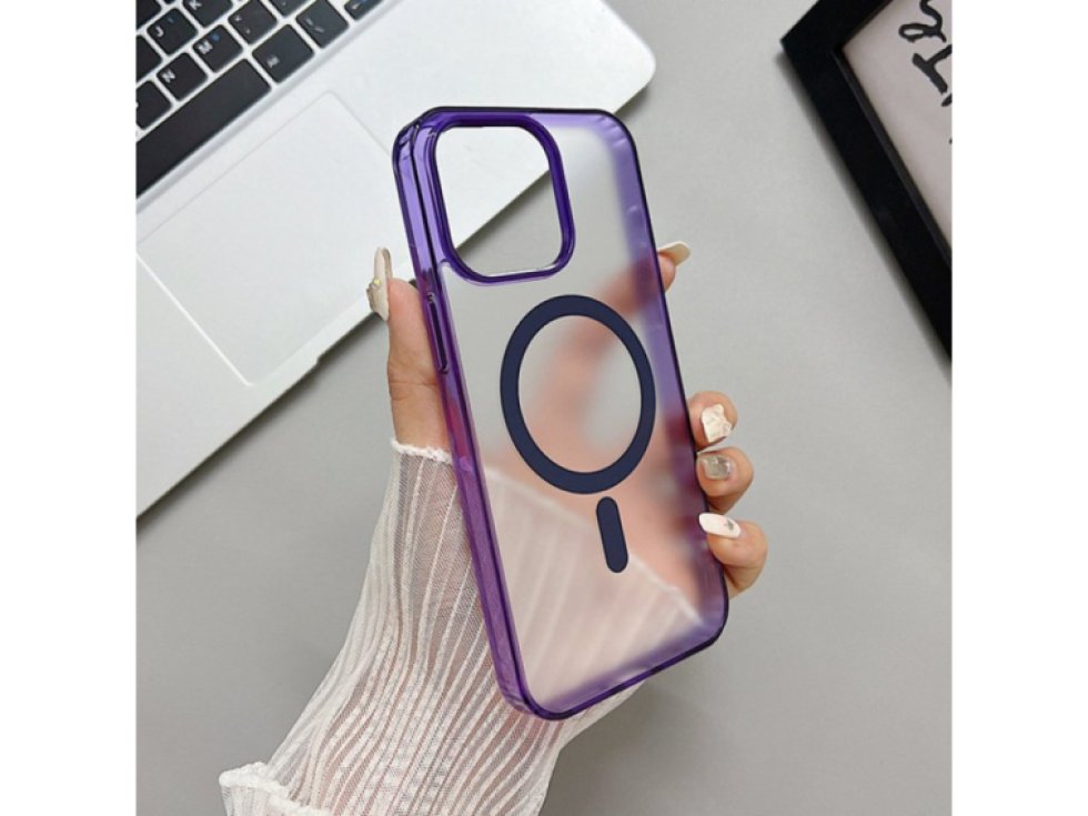 Magsafe průhledně fialový kryt pro iPhone 14 Pro Max