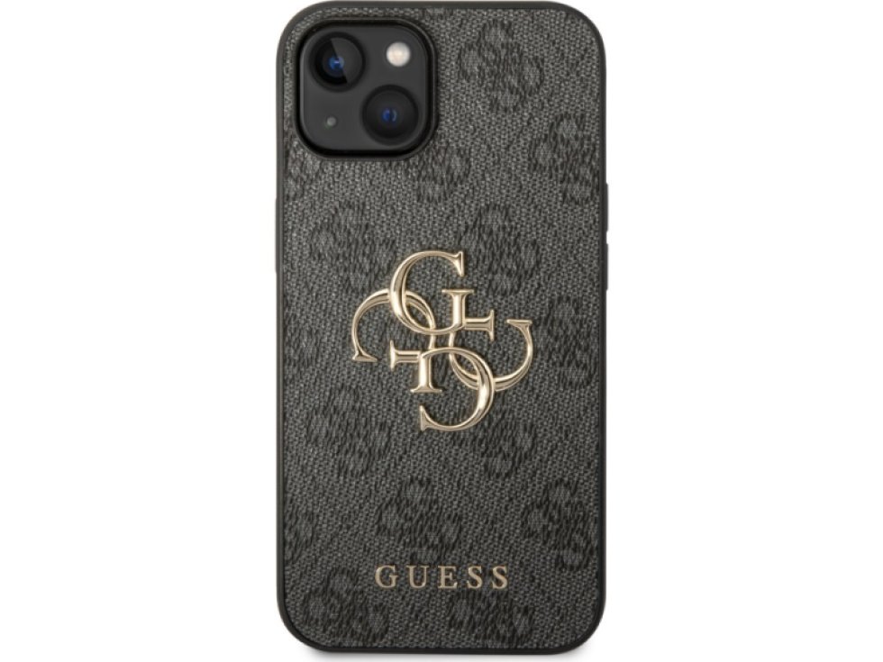 Ochranný kryt na iPhone 15 - Guess, 4G Metal Logo Gray GUHCP15S4GMGGR
