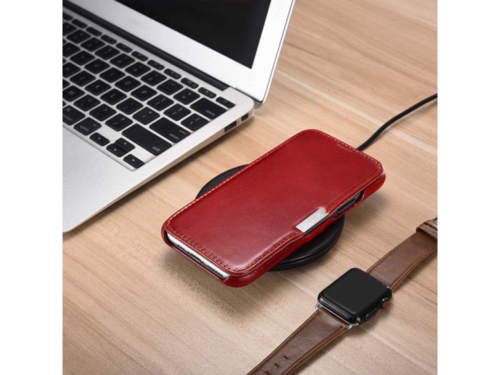 Knížkové pouzdro pro iPhone 11 Pro - iCarer, Vintage Red 01.19.RIX1107-RD