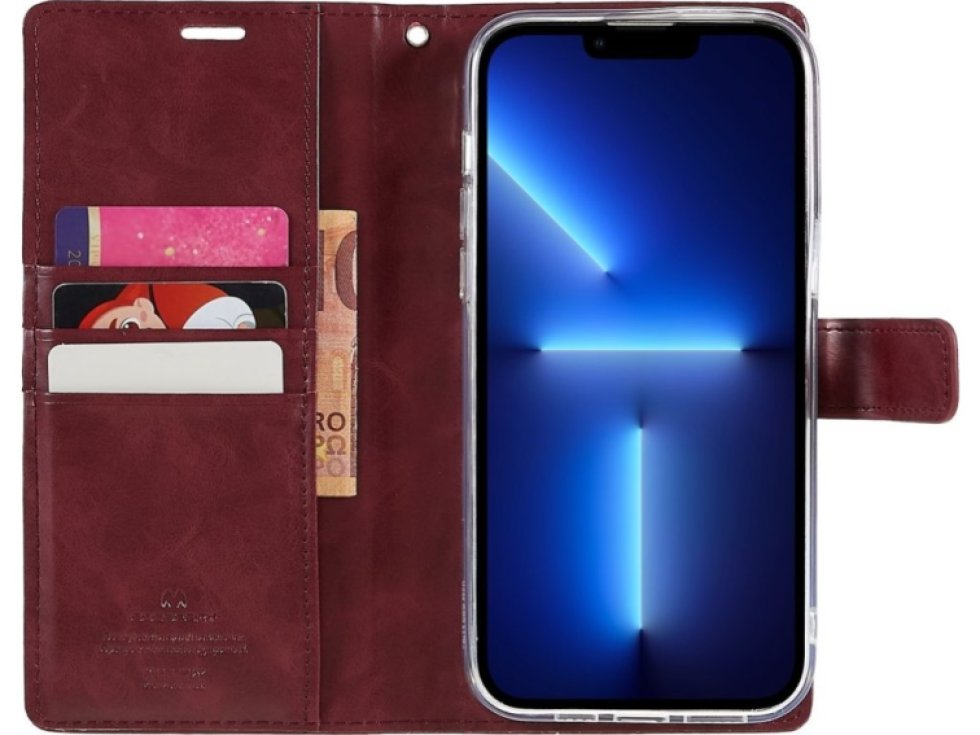 Ochranné pouzdro pro iPhone 14 Pro - Mercury, Bluemoon Diary Wine