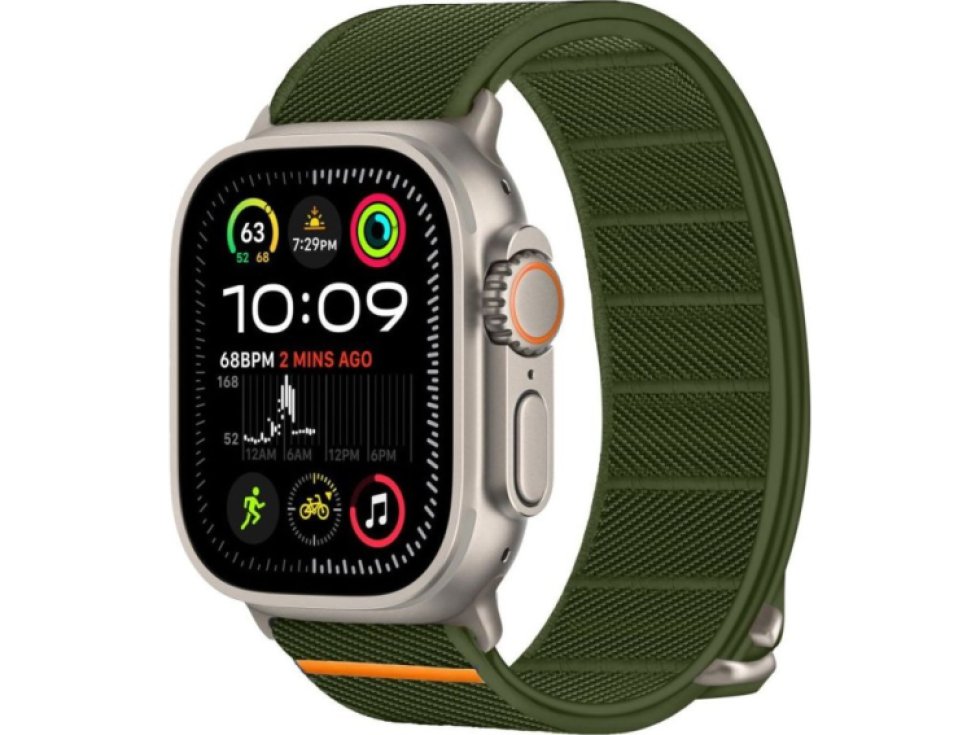 Řemínek na Apple Watch 44mm / 45mm / 46mm / 49mm - Tech-Protect, Nylon Slip Khaki