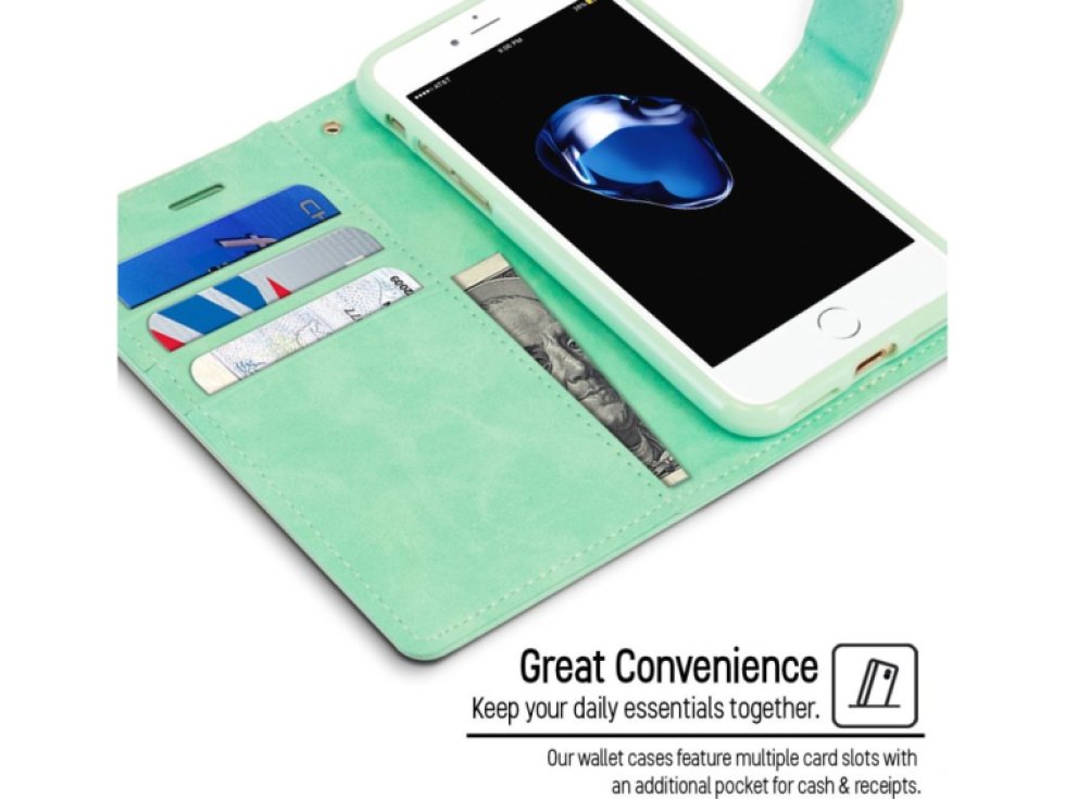 Pouzdro / kryt pro iPhone 7 Plus / 8 Plus - Mercury, Bluemoon Diary Mint