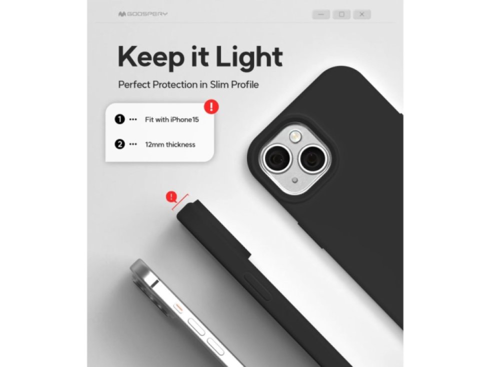 Ochranný kryt na iPhone 15 - Mercury, Silicone Black